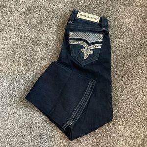 Dark wash rock revival boot cut size 25